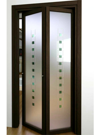 Складные двери гармошка с матовым стеклом Норильск