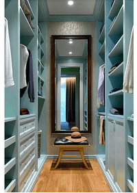 Параллельная гардеробная комната с большим зеркалом Норильск
